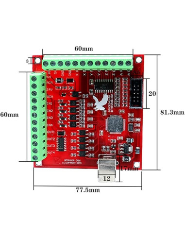 CNC lépésvezérlő kártya (USB)